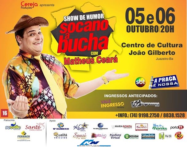 Show de Humor com Matheus Ceará chega a Juazeiro e Casa Nova