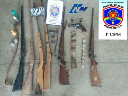 Varias armas são apreendidas em Floresta