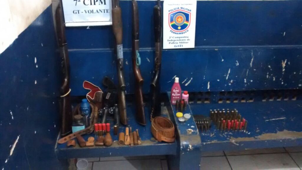 Policiais apreendem varias armas em Santa Maria Da Boa Vista