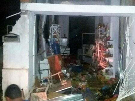 Botijão de gás explode e destrói mercearia de Carpina