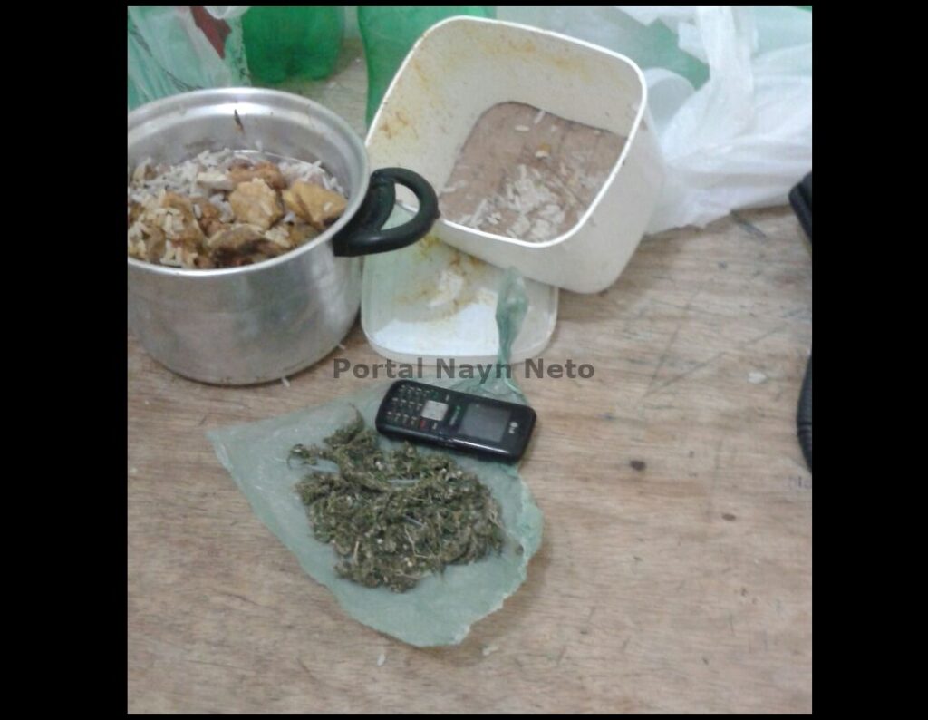 Maconha e celular são apreendidos em fundo falso de marmita na cadeia de S.T