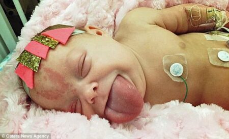 Bebê que poderia ter morrido sufocado com a própria língua passa por cirurgia