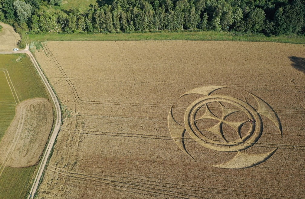 Símbolo misterioso em campo de trigo na França intriga curiosos