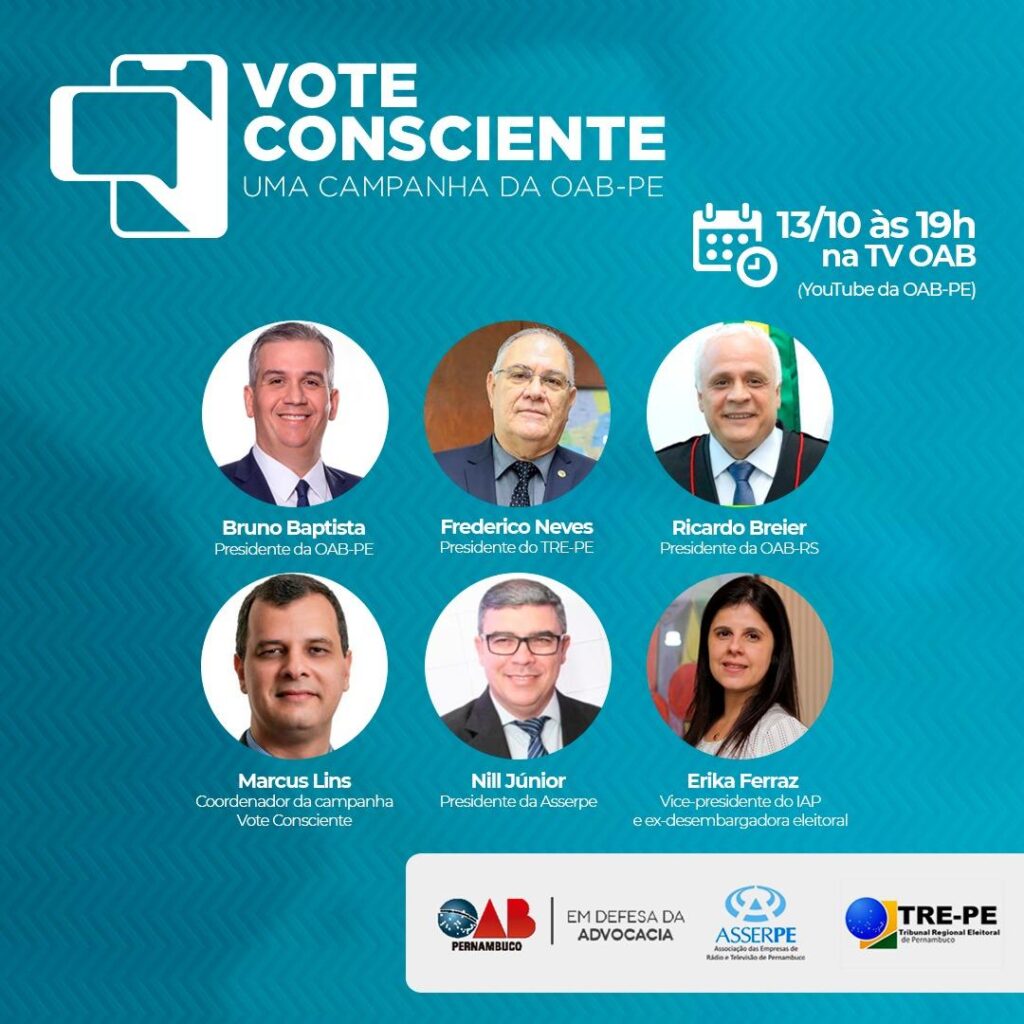 OAB Pernambuco lança campanha Vote Consciente