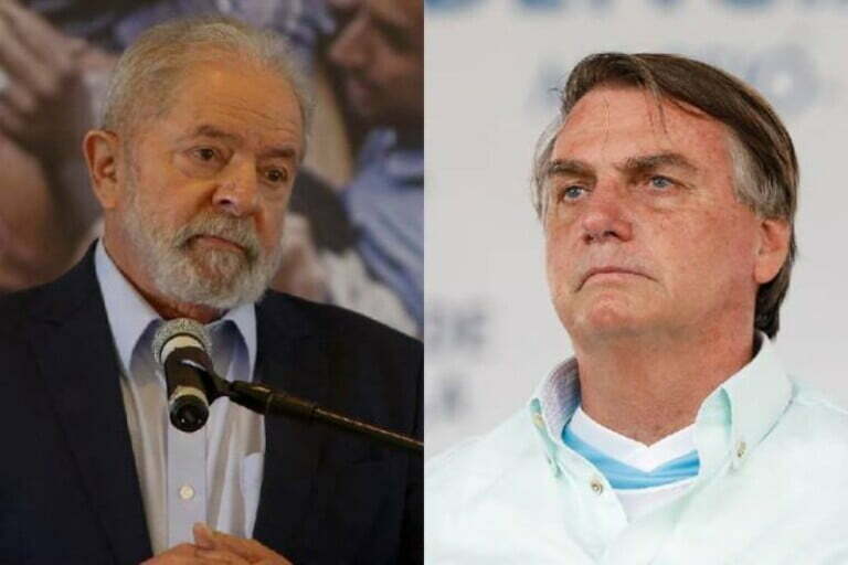 Segundo pesquisa, Lula aparece com 43% das intenções de voto, enquanto Bolsonaro marcou 33%.
