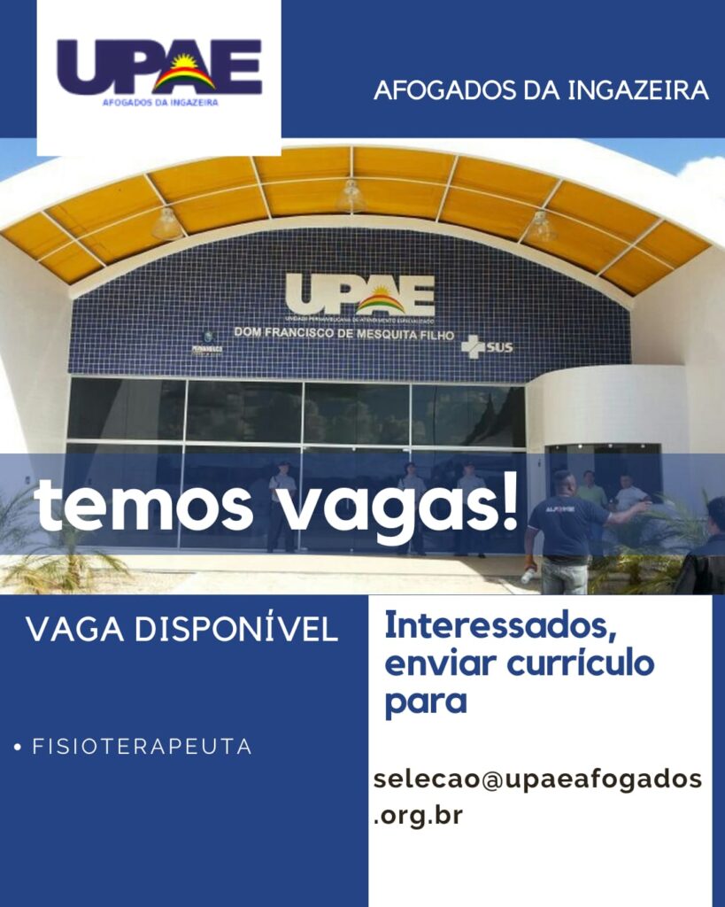 Contratação de fisioterapeuta na UPAE de Afogados da Ingazeira