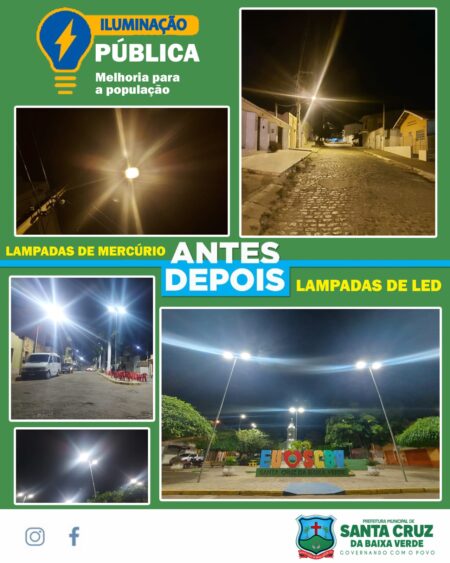 A modernização na iluminação pública já é uma realidade em Santa Cruz da Baixa Verde
