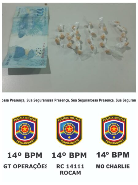 Pedras de crack apreendidas pela PM em ST