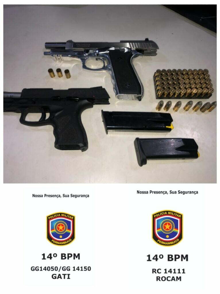 Armas apreendidas pela PM em Serra Talhada