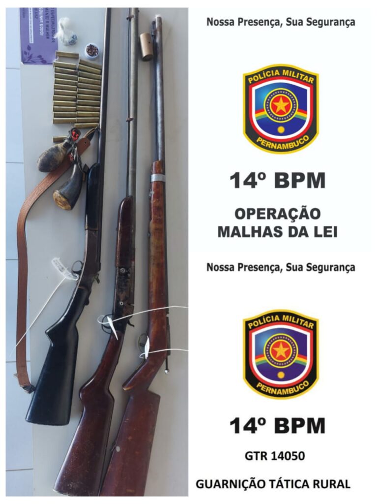 Armas apreendidas na zona rural de ST