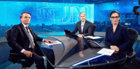 Bolsonaro em entrevista no Jornal Nacional da emissora Globo