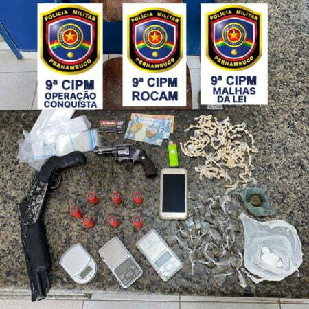 Materiais apreendidos pela PM em Araripina